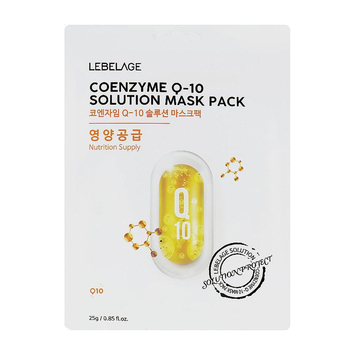 Тканинна маска для обличчя Lebelage Coenzyme Q-10 Solution Mask Pack, 25 г