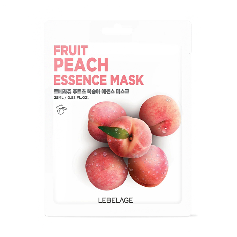 Тканинна маска для обличчя Lebelage Fruit Peach Essence Mask з екстрактом персика, 25 мл